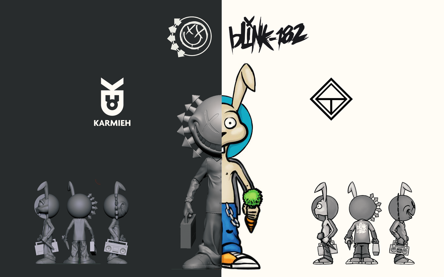 Blink-182 x Tsurt x Karmieh Toy Design - Split Personality mascot